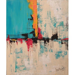 Aisha Mahmood, 18 x 24 Inch, Acrylic on Canvas, Abstract Painting, AC-AIMD-095